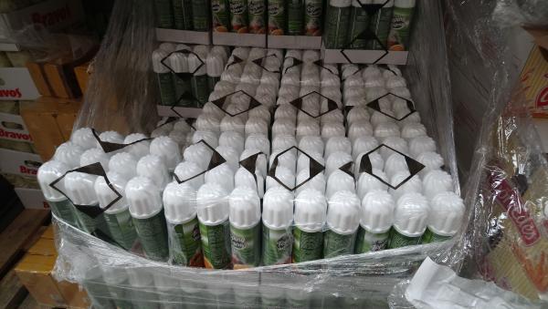 Aeroszolos tejszín spray zsugorfóliás, alátéttálcás csomagolásban